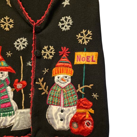 Vintage Nutcracker Noel snowman snowflake sweater vest - Picture 3 of 5